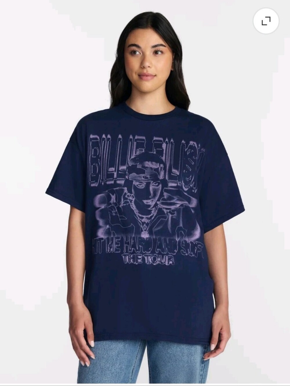 Billie Eilish Womens XS Shirt Hit Me Hard and Soft The Tour Graphic T Oversized